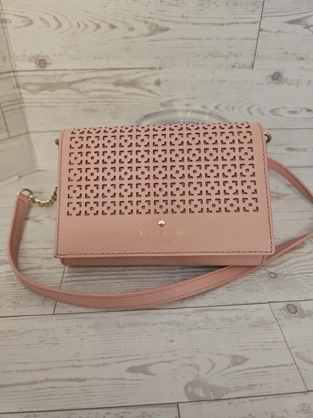 kate spade New York Pink Perforated Crossbody Bag